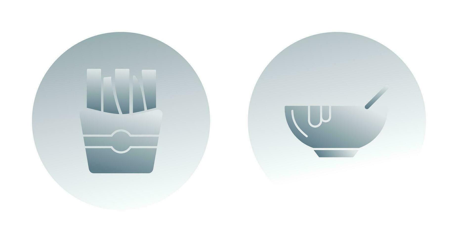Soup and Fries Icon vector