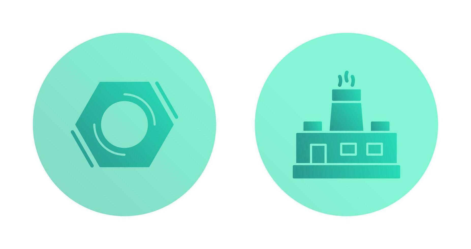 Factory and Nut,food Icon vector