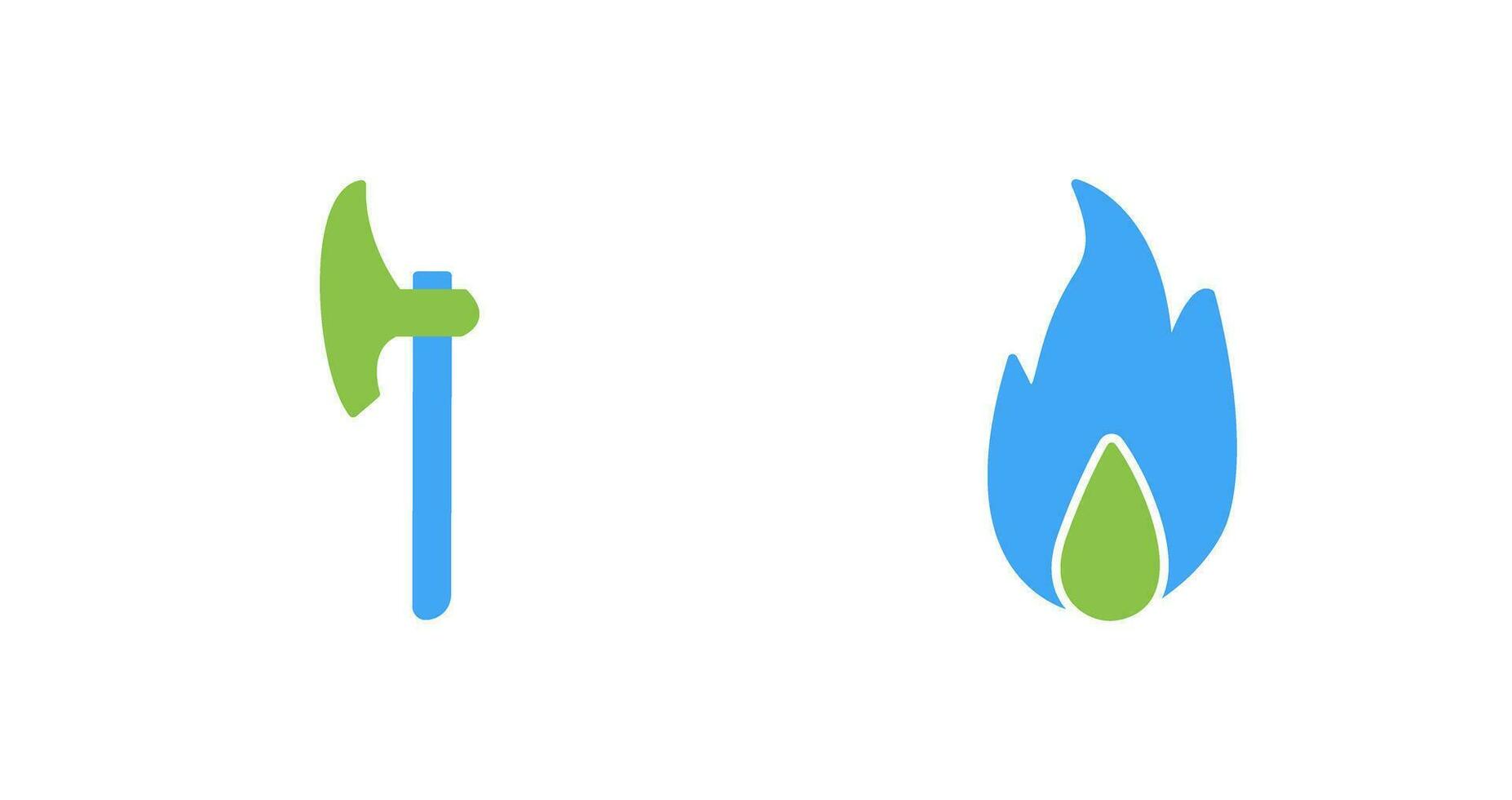 axe and fire  Icon vector