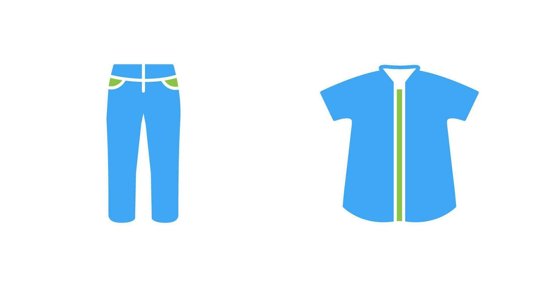 pantalones y cheque camisa icono vector