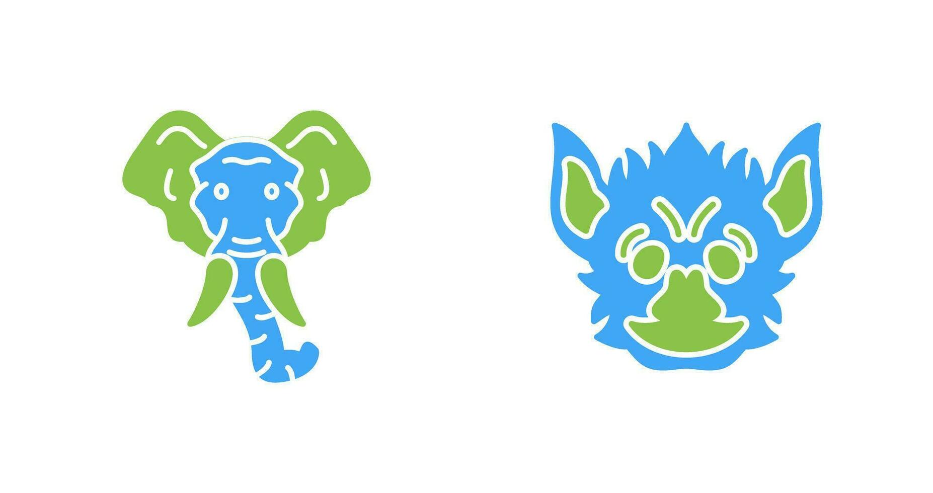 Eleplant and Bat Icon vector