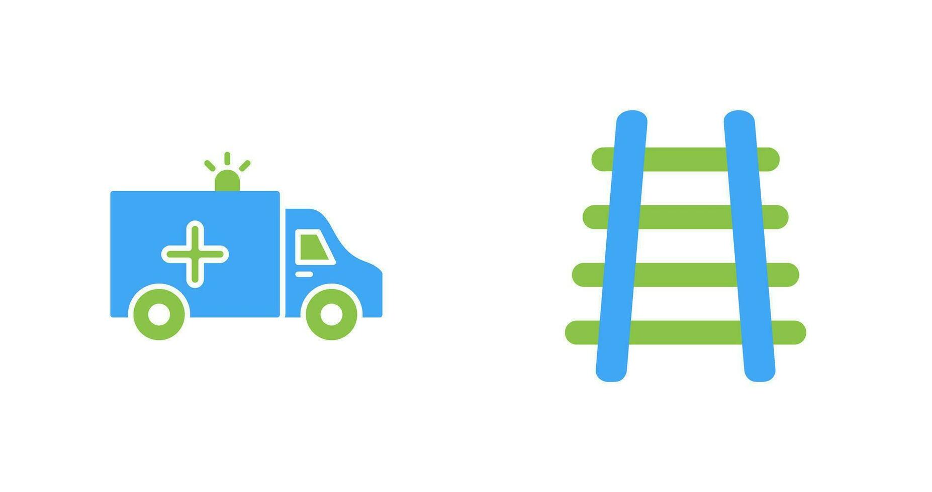 Ambulance and Train tack Icon vector