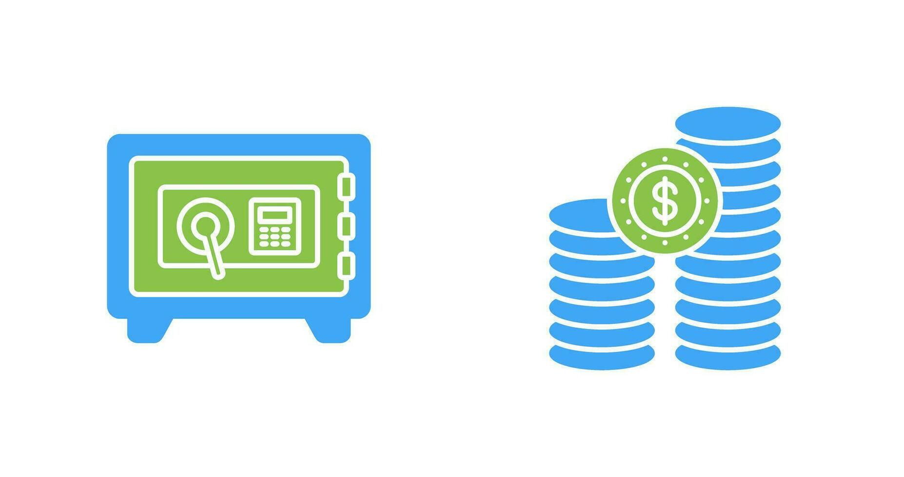 Safe Box and COINS Icon vector