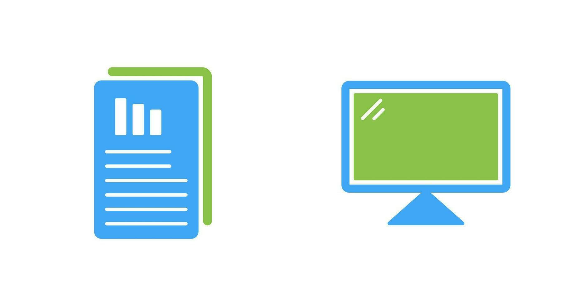 Reports and Computer Icon vector