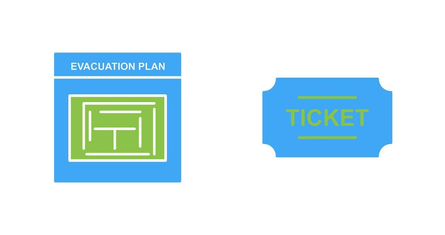 Evacuation Plan and Tickets Icon vector