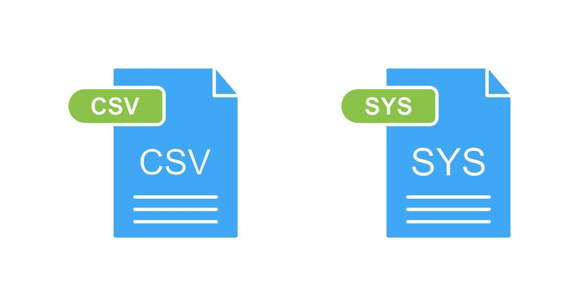 CSV and SYS Icon vector