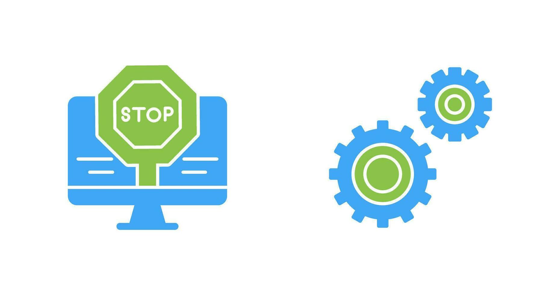 Stop and Setting  Icon vector