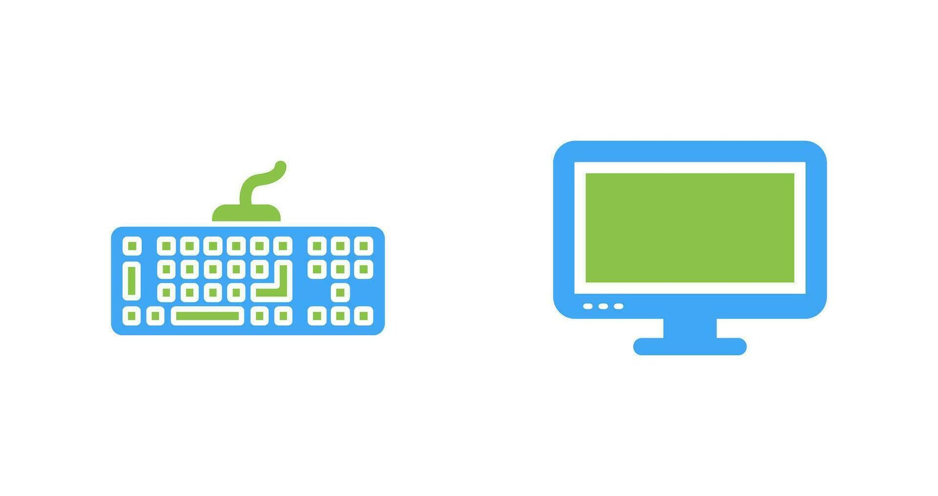 Keyboard and LCD Icon vector