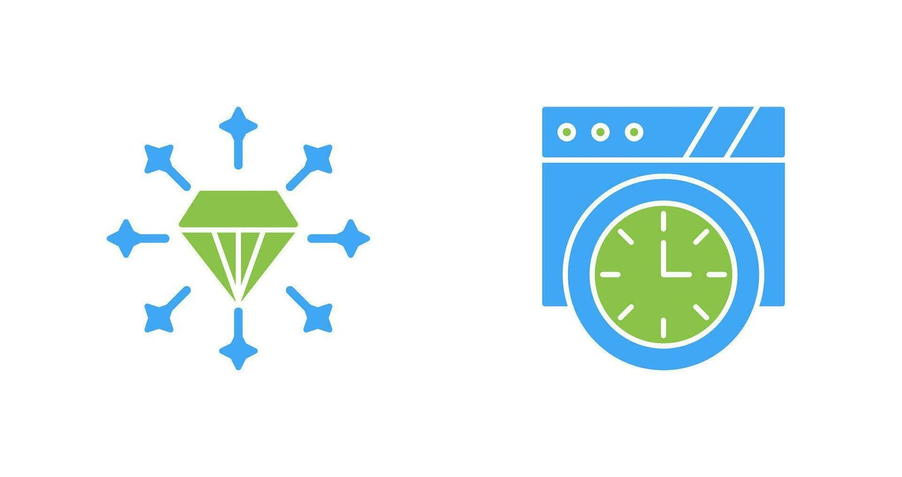 Diamond and Wall Clock Icon vector