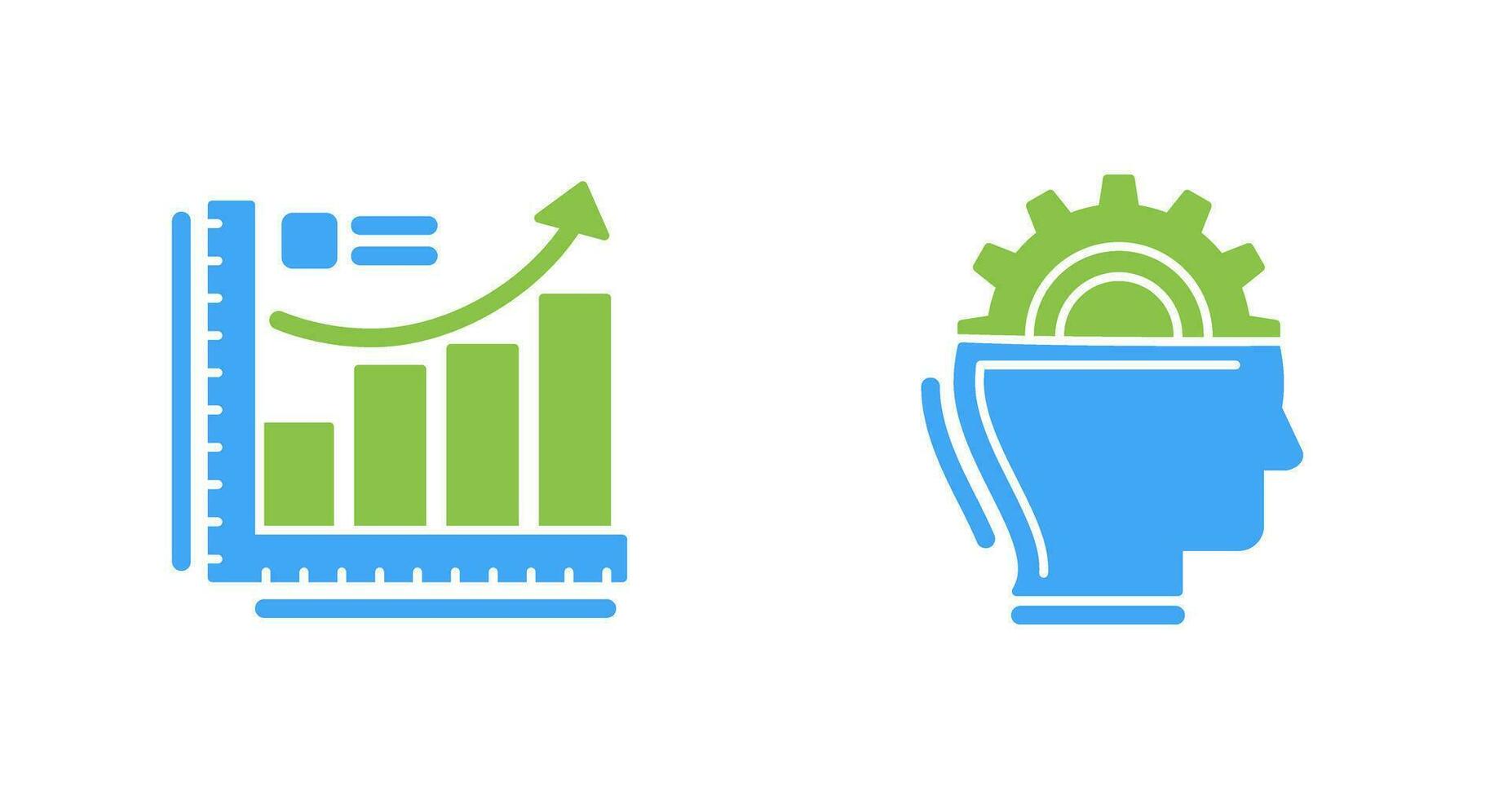 Growth Chart and Machine Learning Icon vector