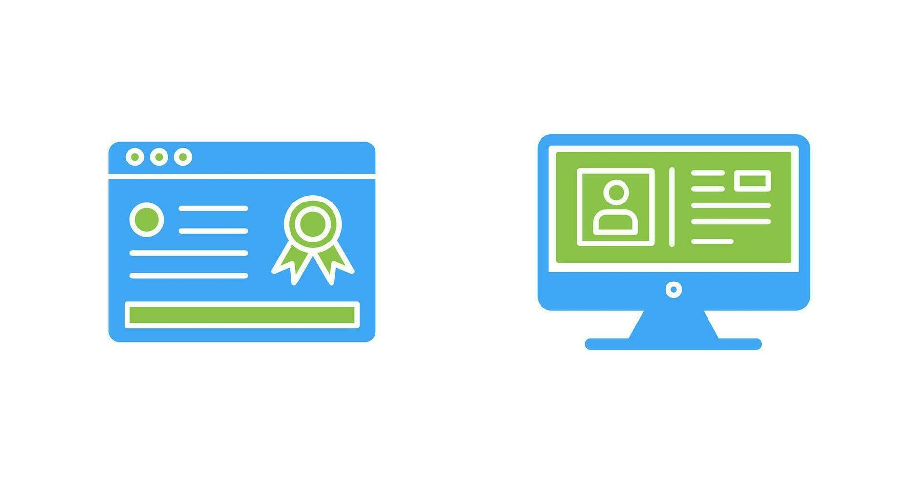 Online Certificate and Profile Icon vector