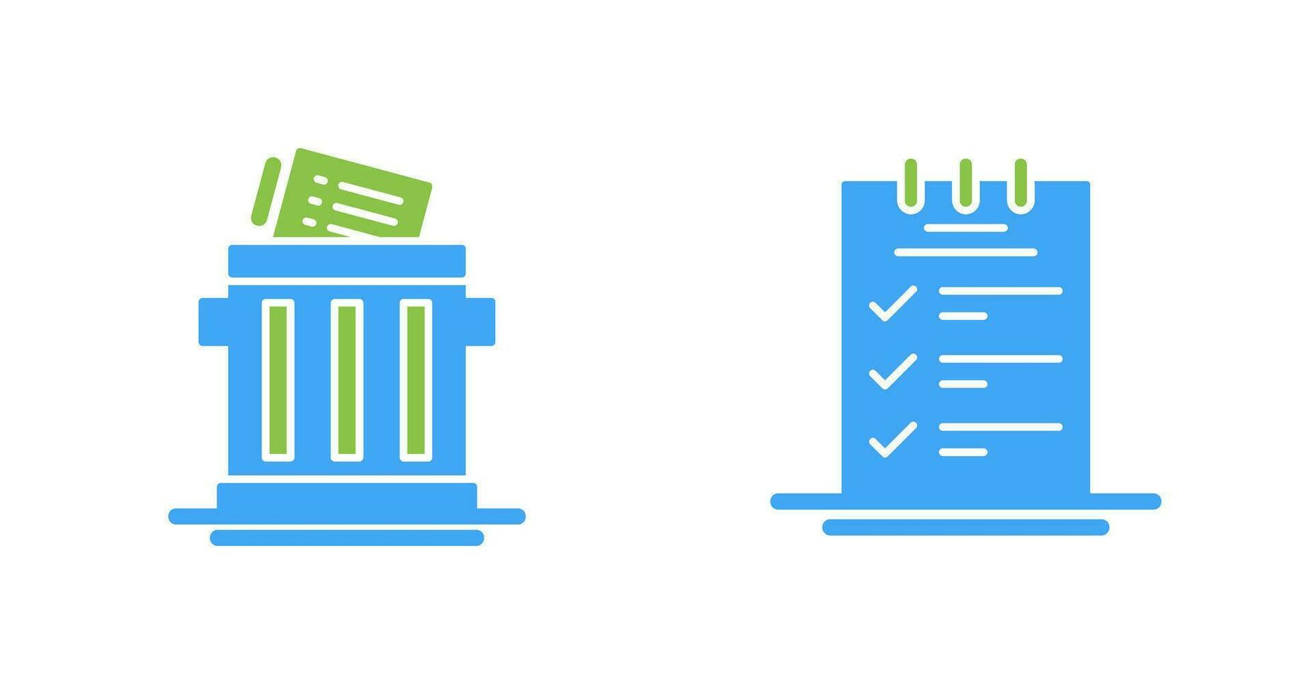 Trash List and Booking CheckList Icon vector