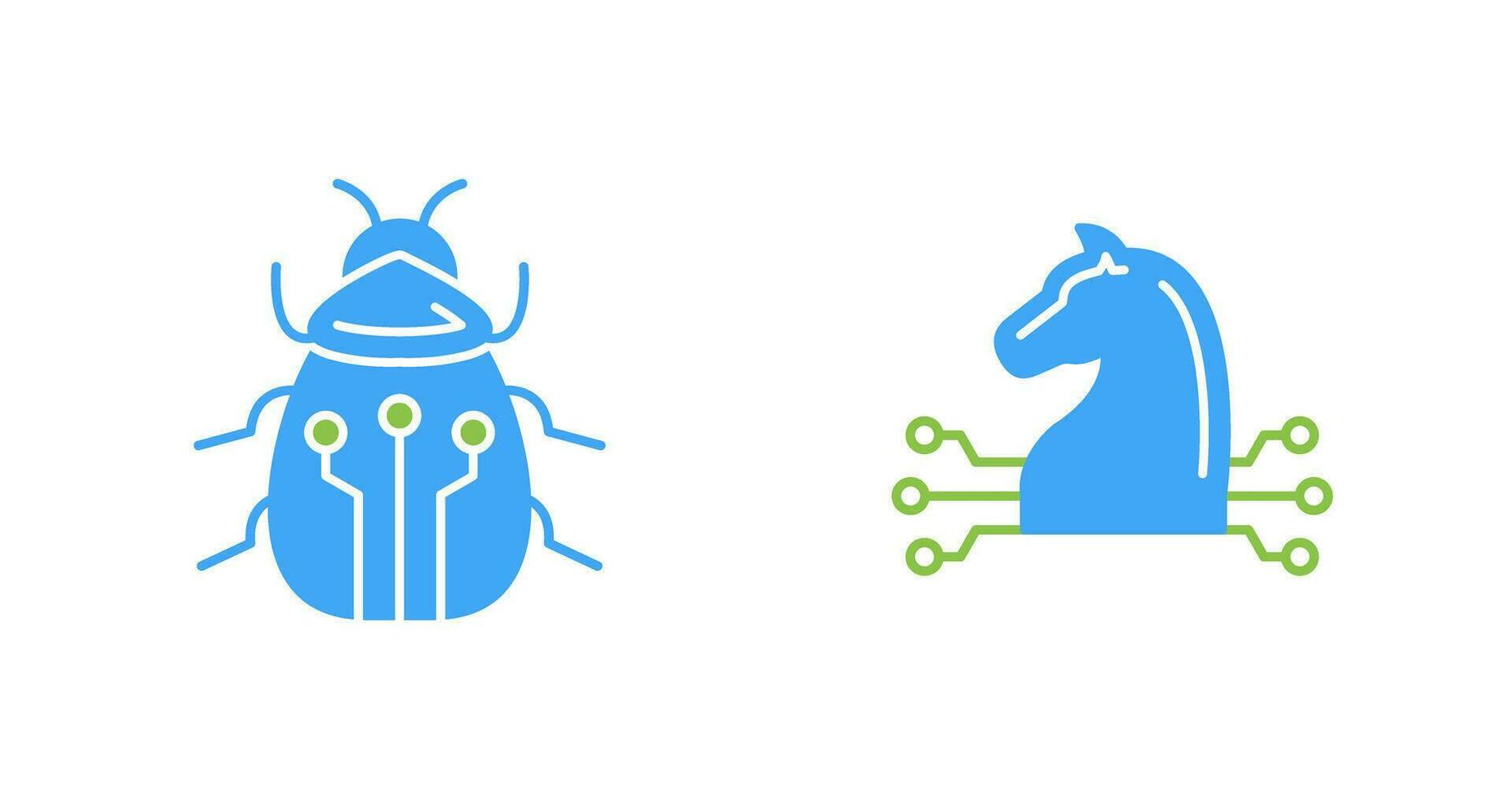 Bug and Trojan Icon vector