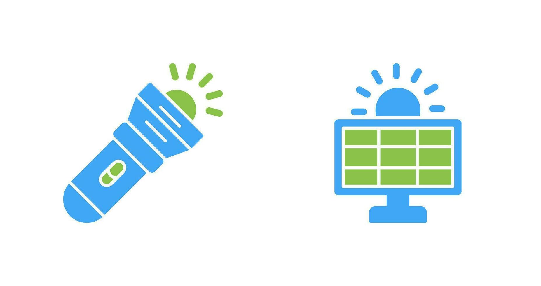 Flashlight and Solar  Icon vector