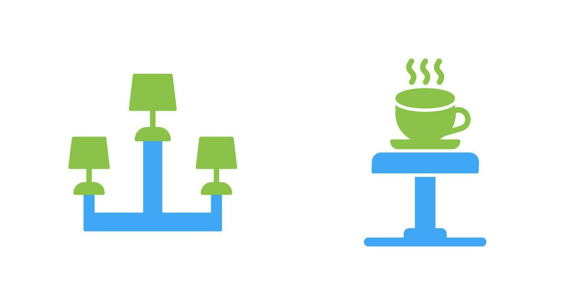 Lamp and Coffee Table Icon vector