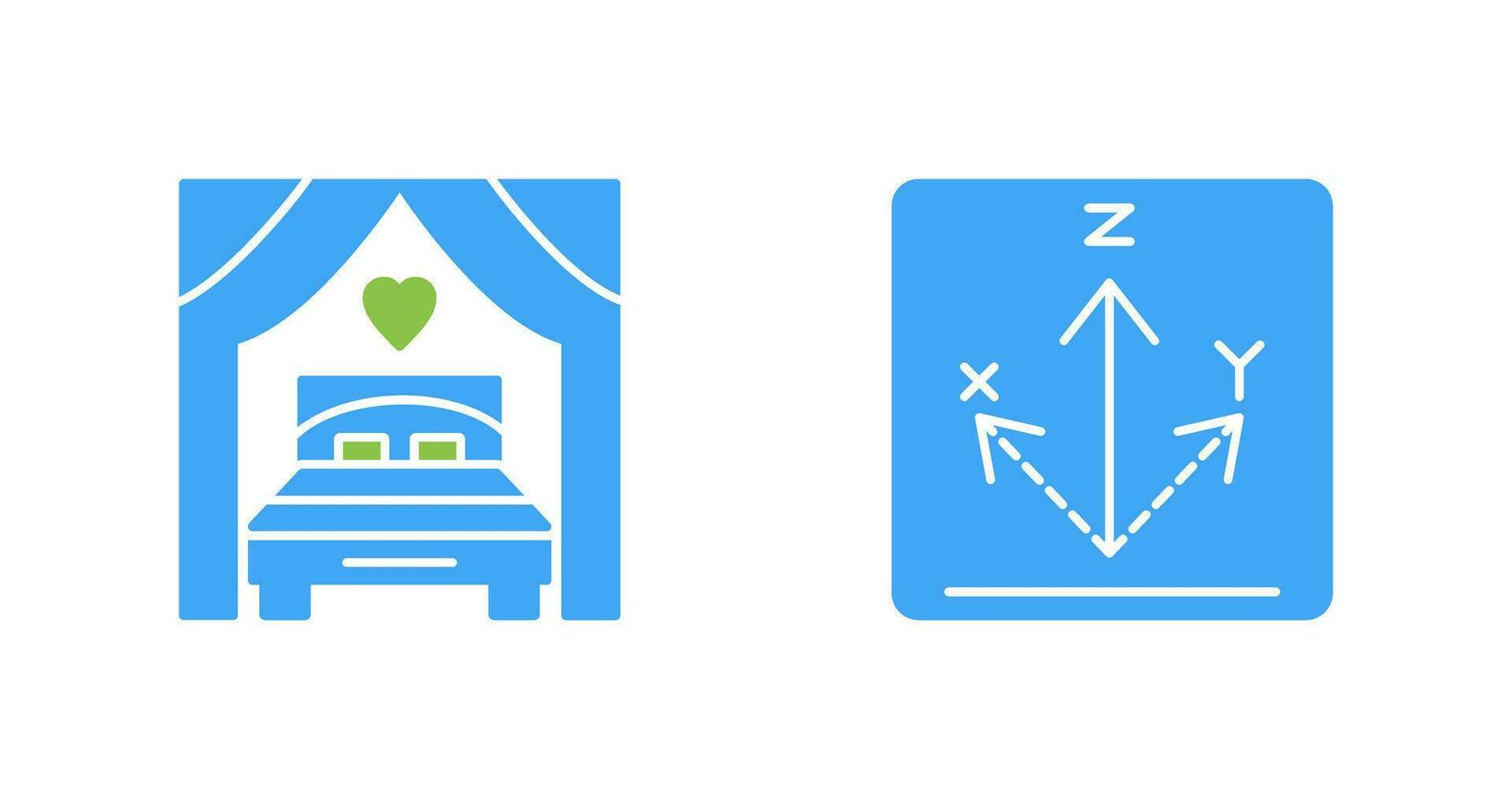 cama y eje icono vector