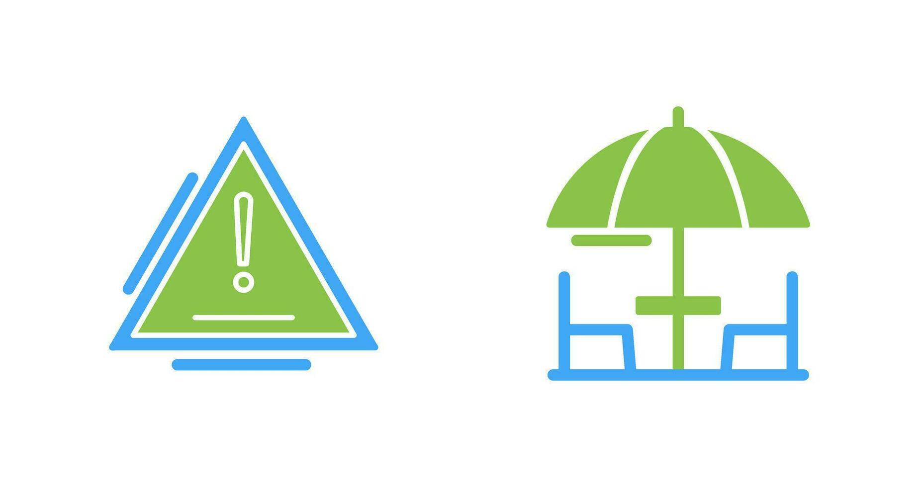 Warning and Umbrella Icon vector