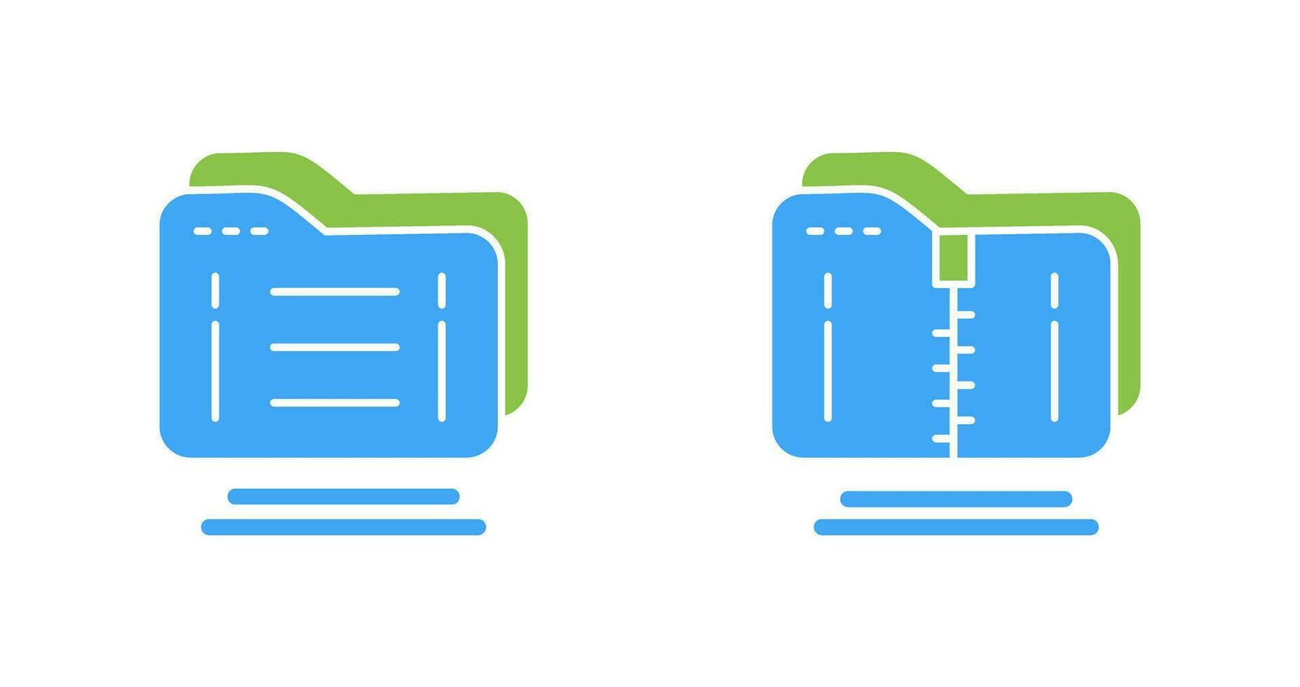 Folder and Compressed Icon vector