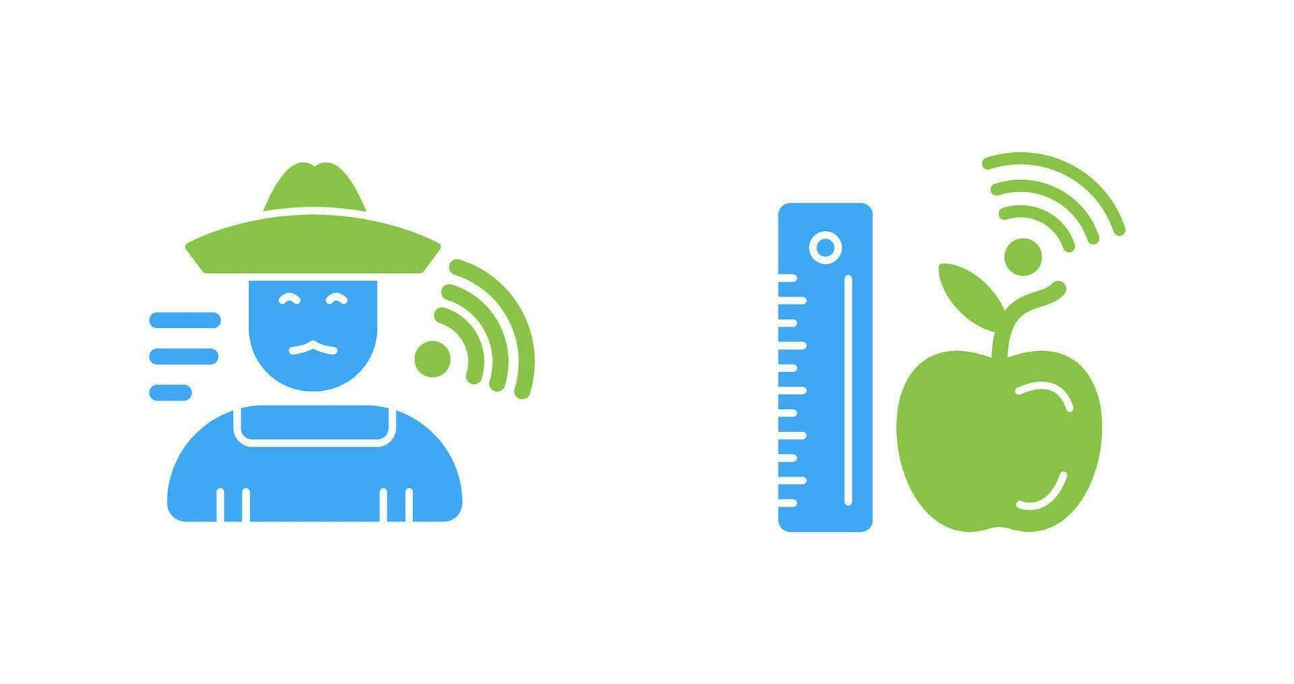 Farmer and Measure and Measure Icon vector