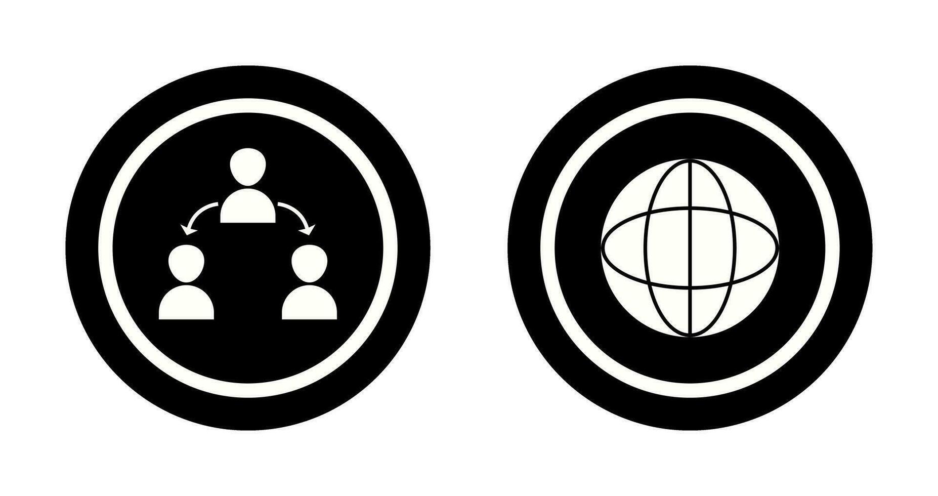 connected user and globe Icon vector