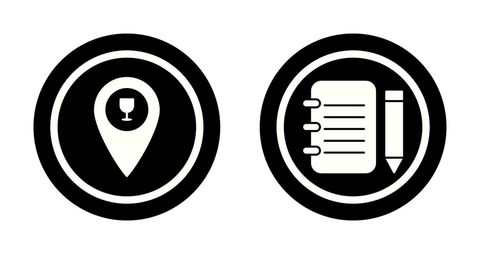 bar location and notepad Icon vector