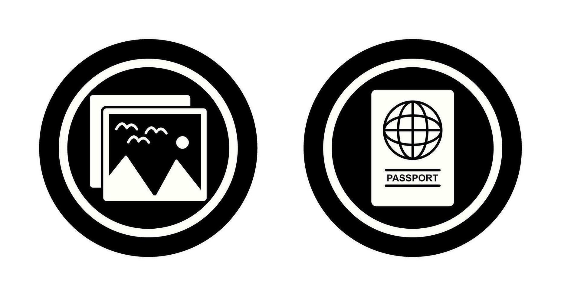 pictures and passport Icon vector