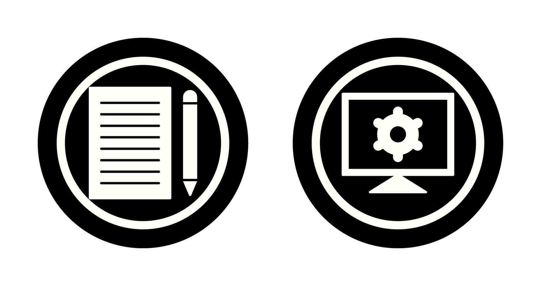 write feedback and computer settings Icon vector