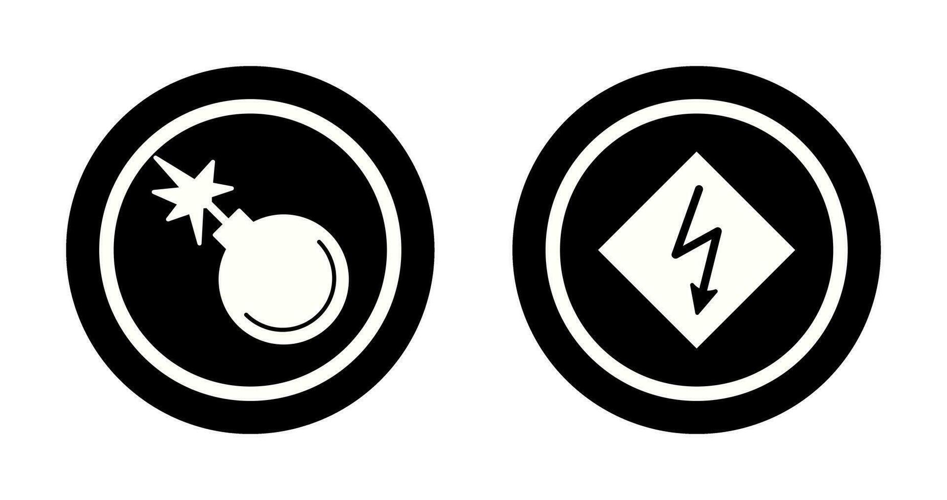 danger of explosion and high voltages  Icon vector