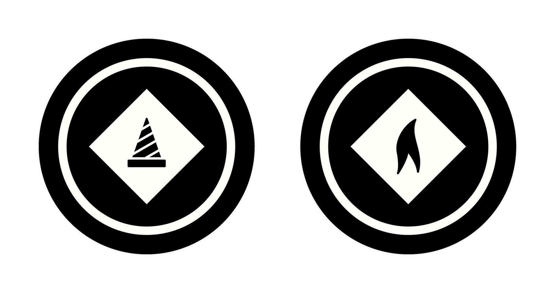 under construction and flammable material  Icon vector
