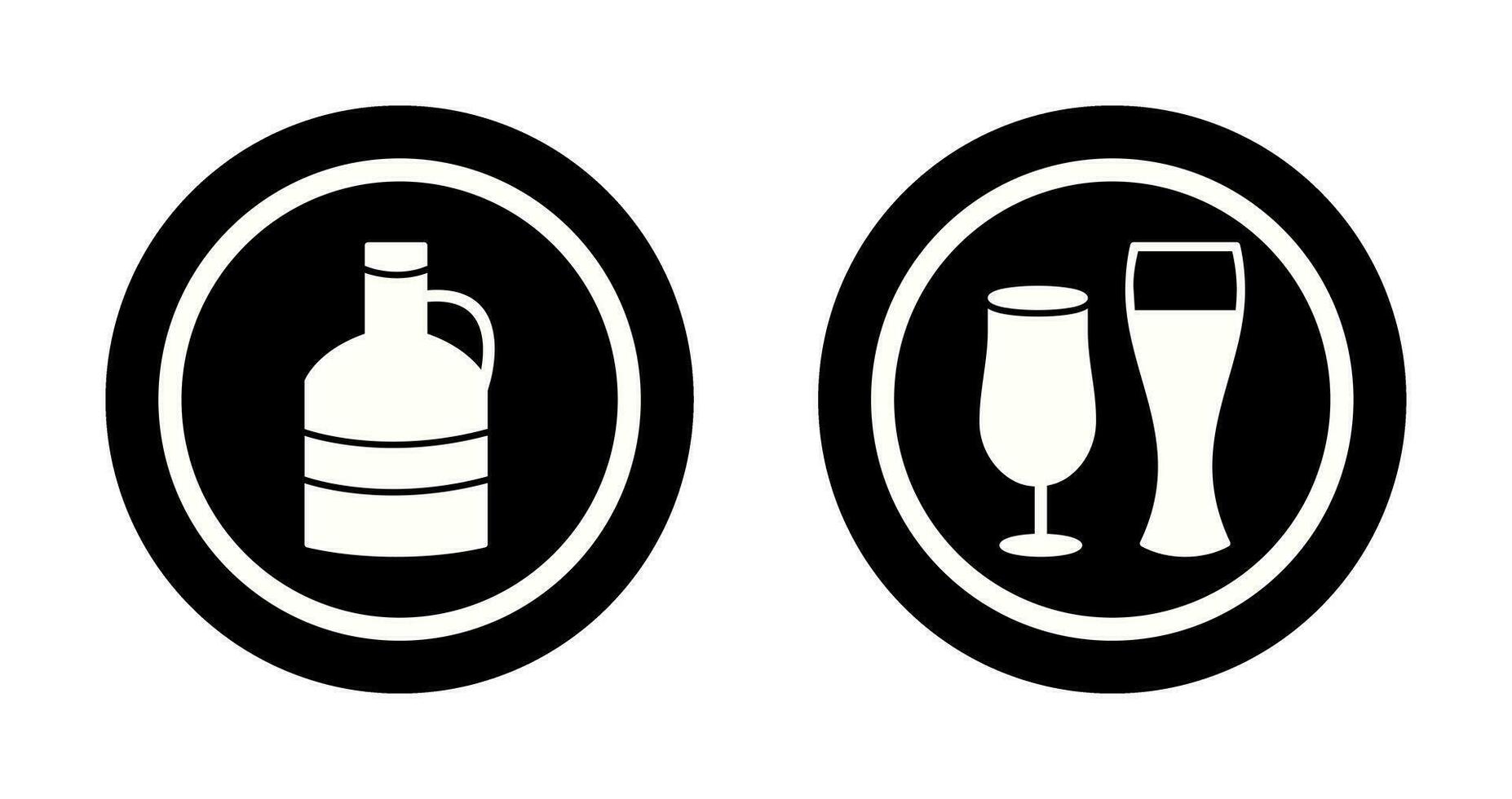 moon shine and beer glasses Icon vector