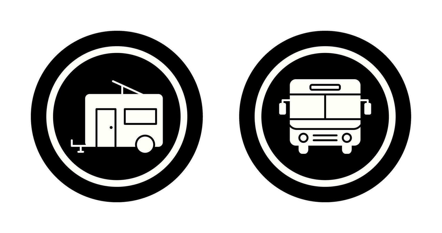 Bus and trailer Icon vector