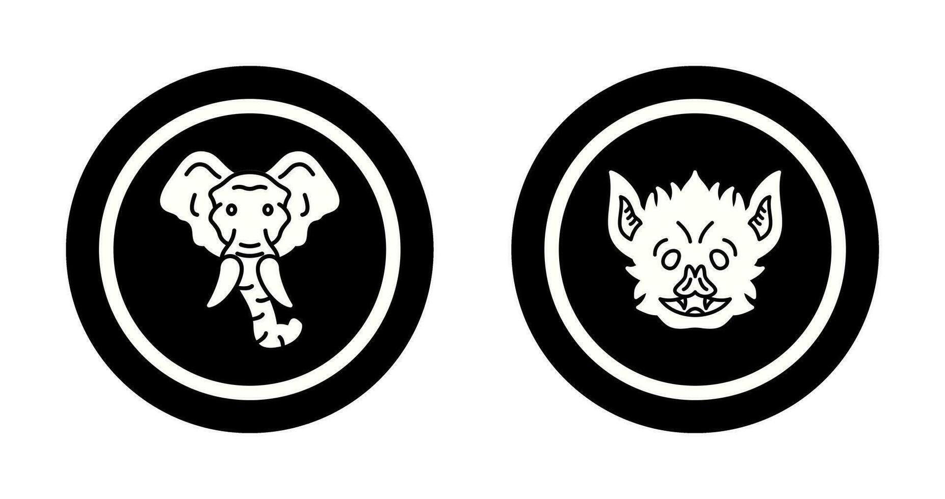 Eleplant and Bat Icon vector
