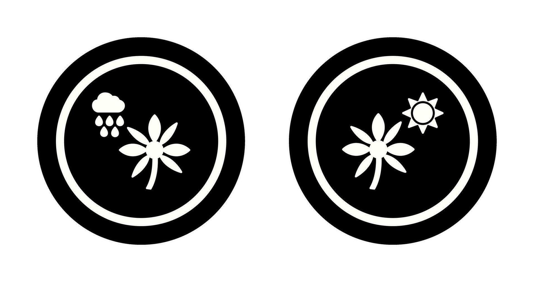 Flower with rain and Flower  Icon vector