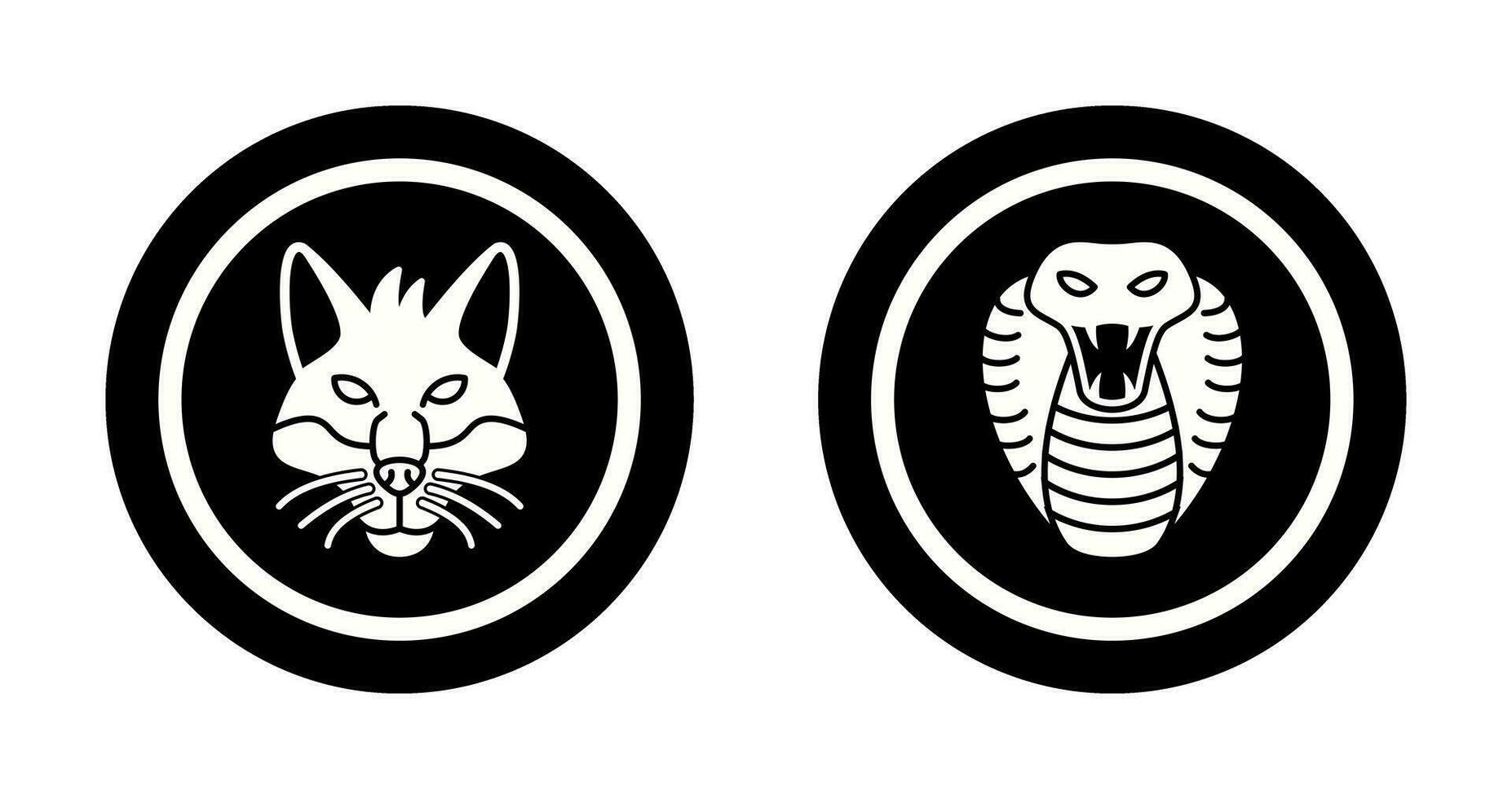 Fox and Snake Icon vector