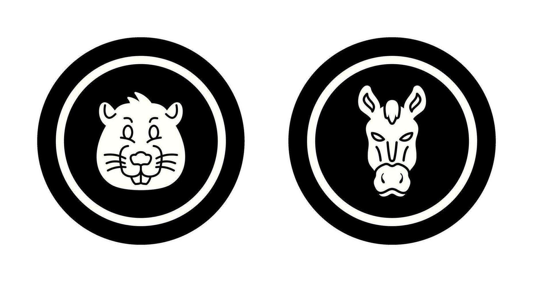 Beaver and Horse Icon vector