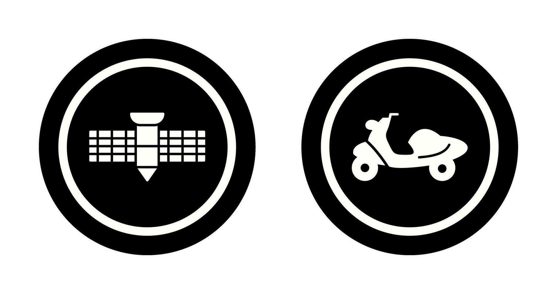 Scooter and Satellite Icon vector
