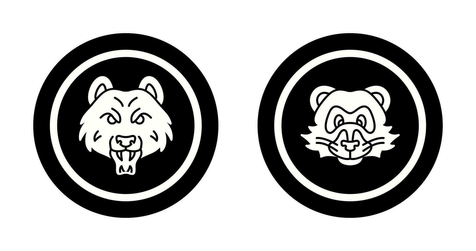 Bear and Ferret Icon vector