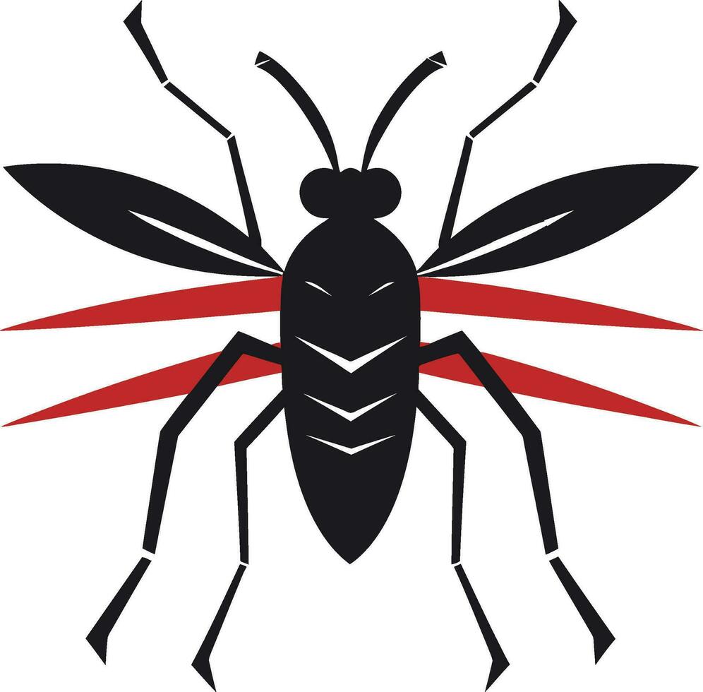 Futuristic Mosquito Emblem Symbol Stylish Mosquito Badge Illustration vector