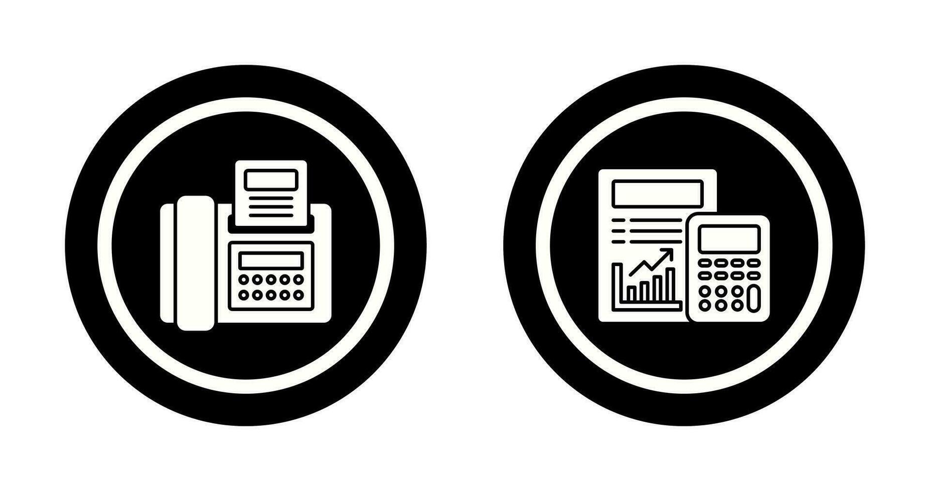 Fax and calculating Icon vector