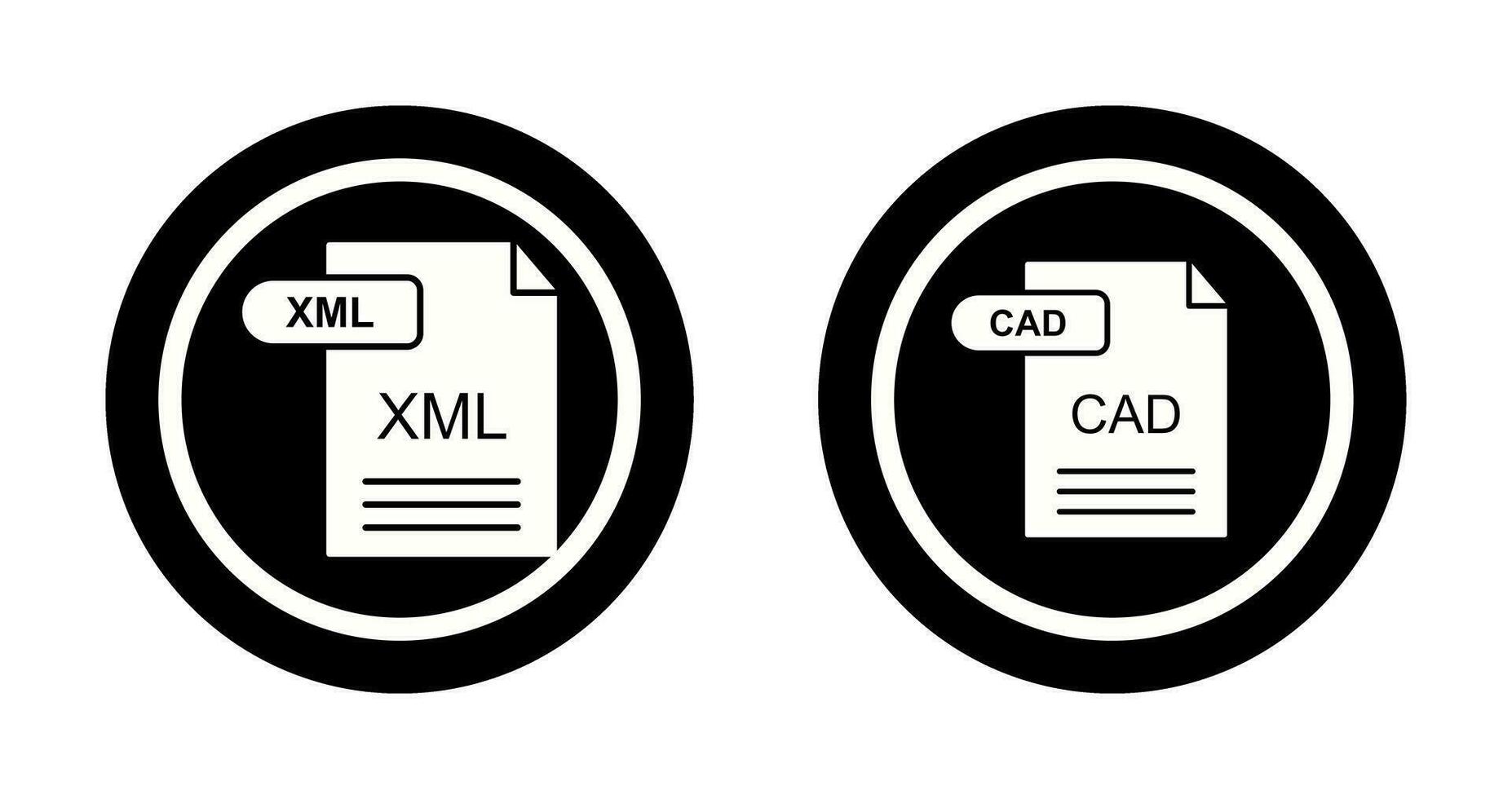 XML and CAD Icon vector