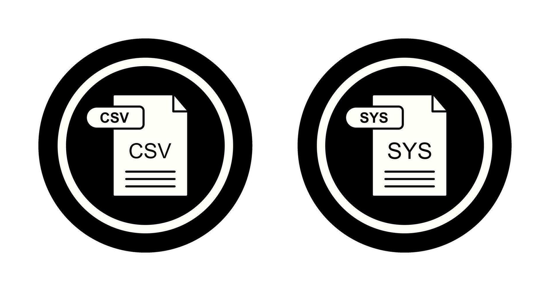 csv y sys icono vector