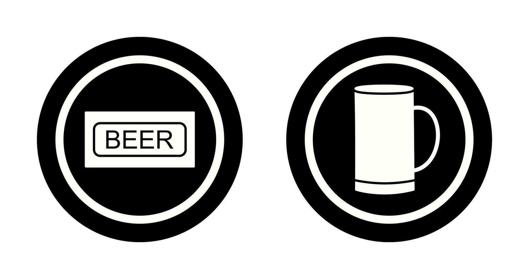 Beer Sign and Beer Mug Icon vector