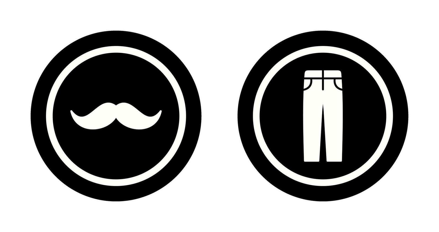 Bigote hombres pantalones icono vector