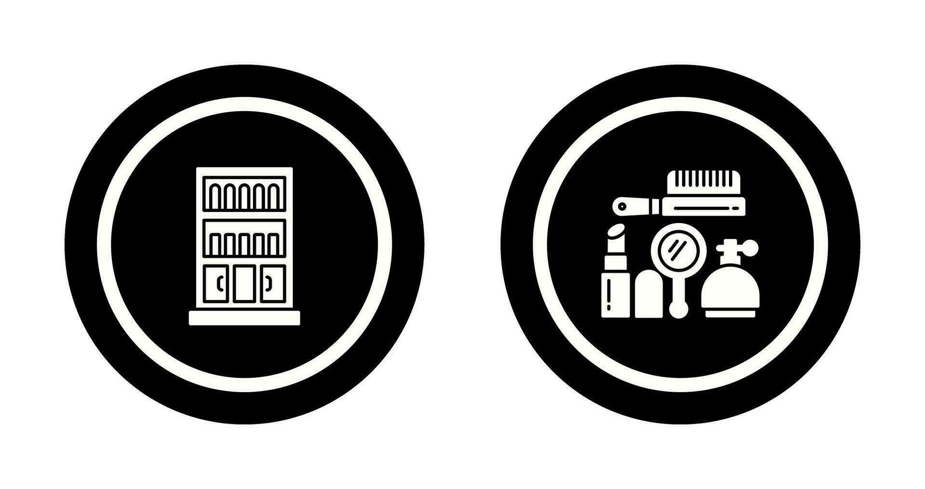 Book Shelf and Makeup Icon vector