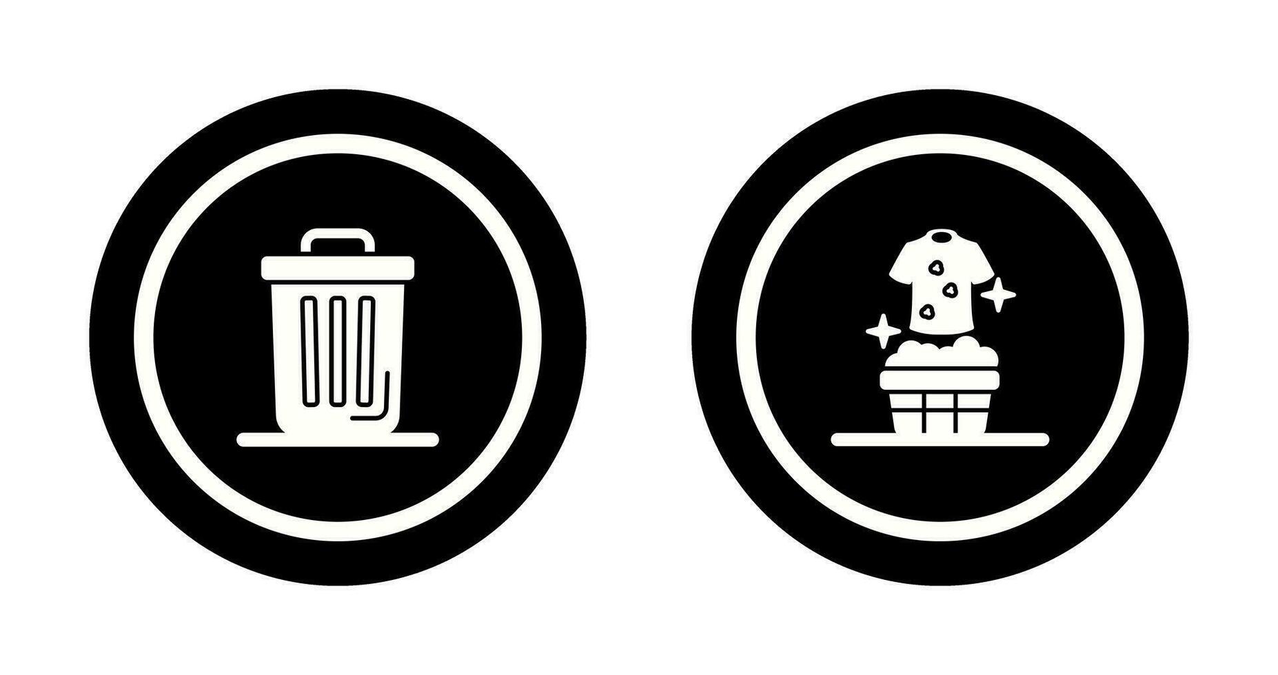 Trash Can and Laundary Icon vector