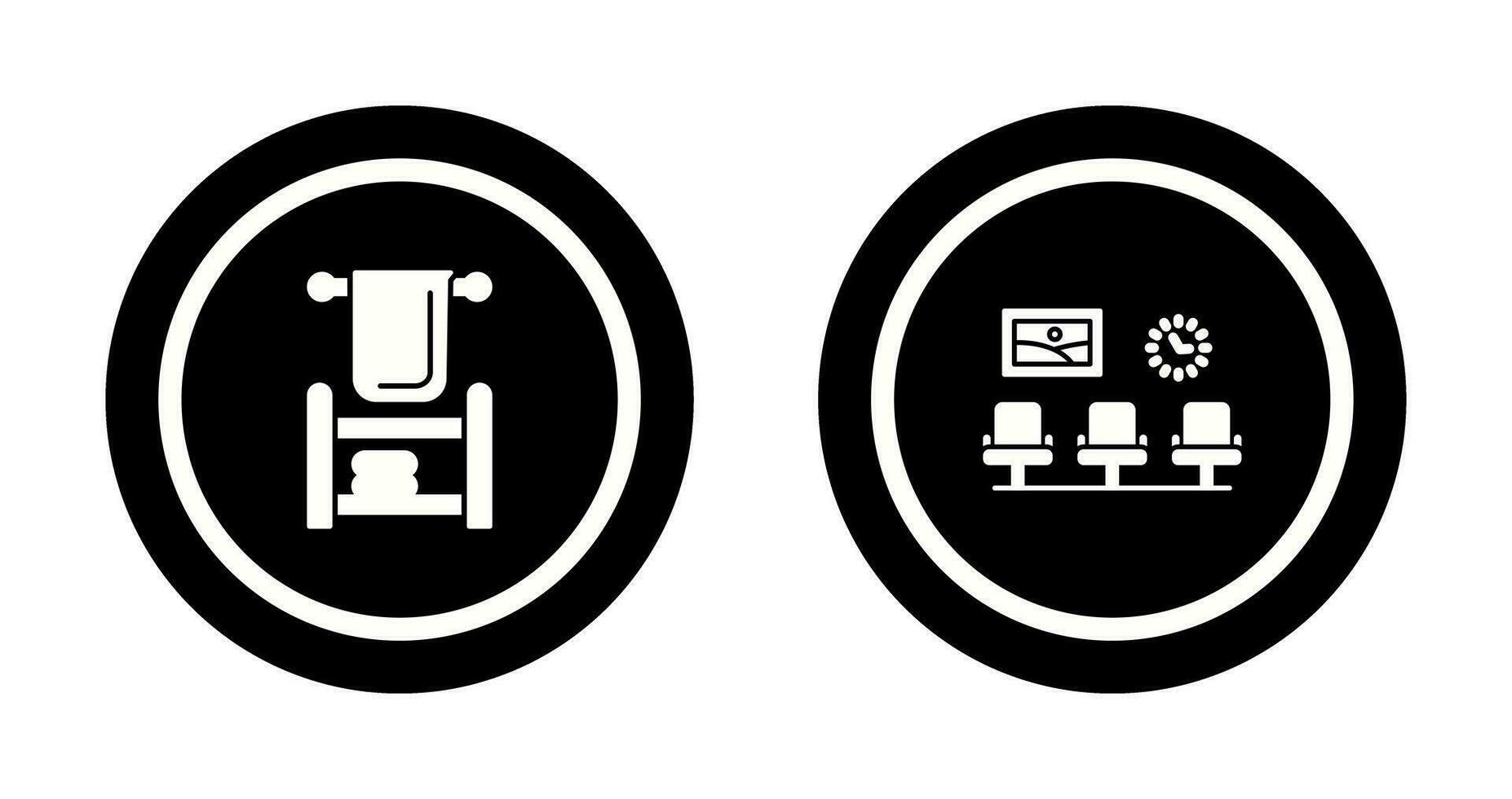 toalla y asientos icono vector