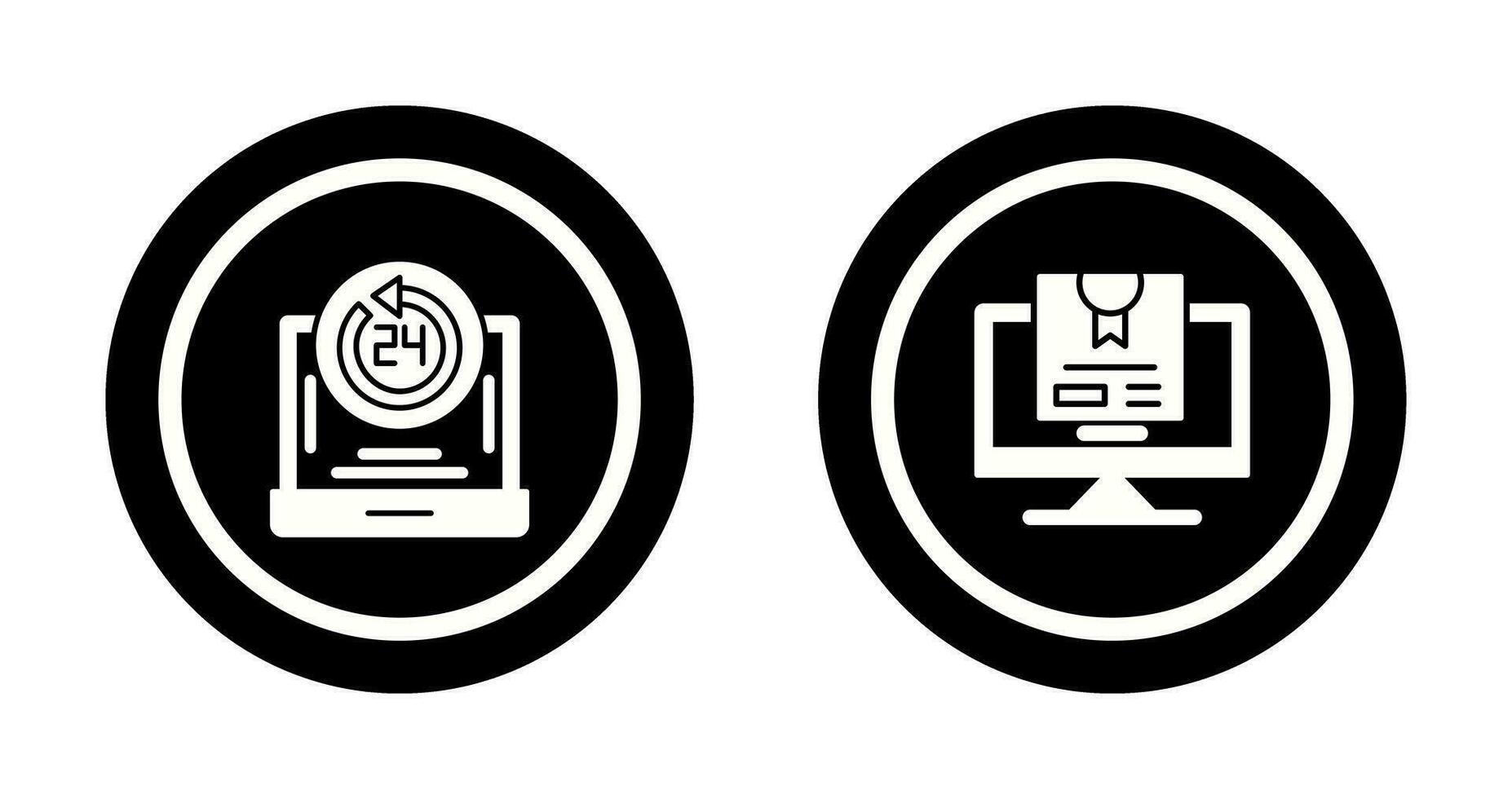 24h Support and New Lable Icon vector