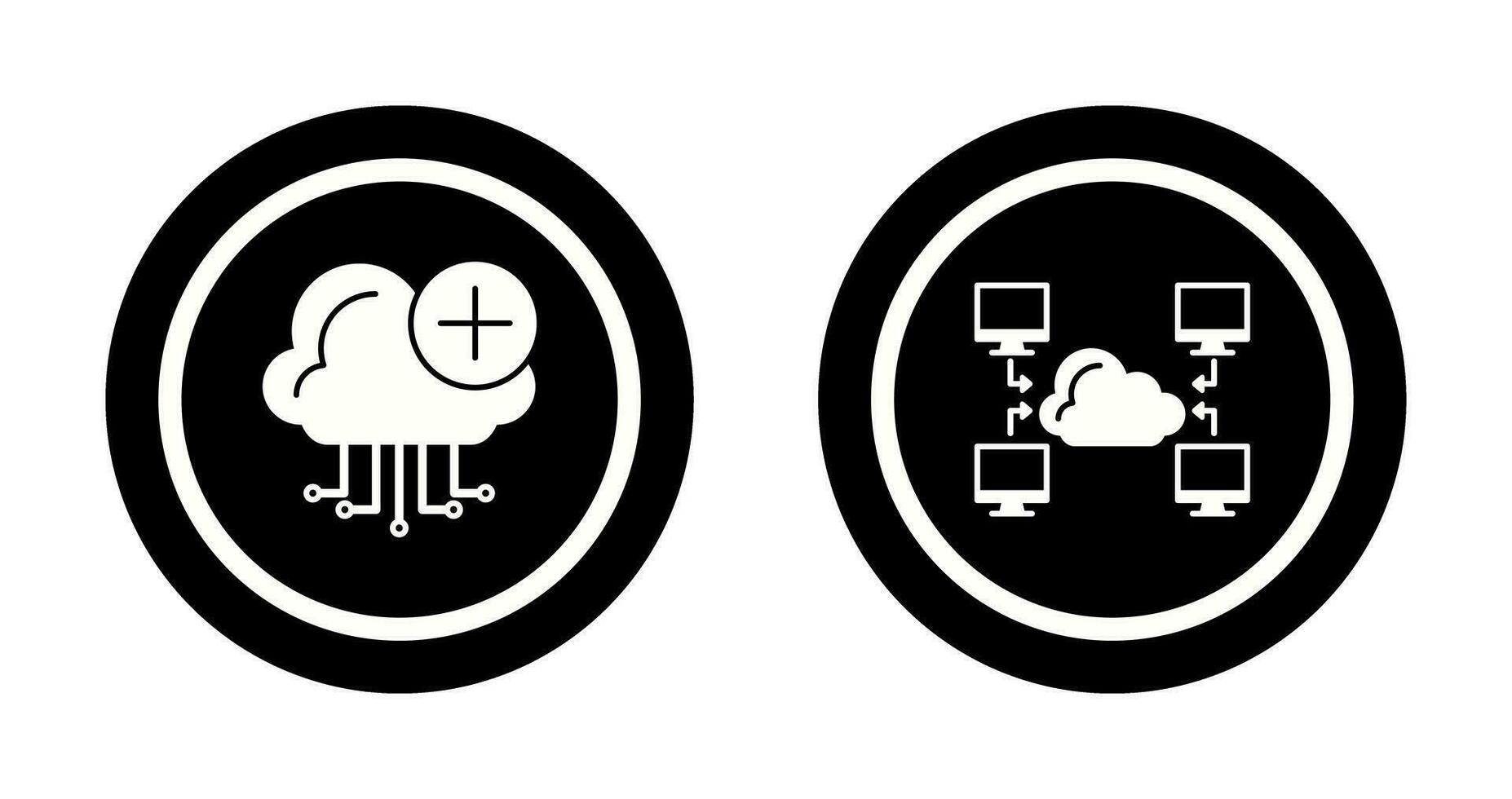 nube informática y computadora icono vector