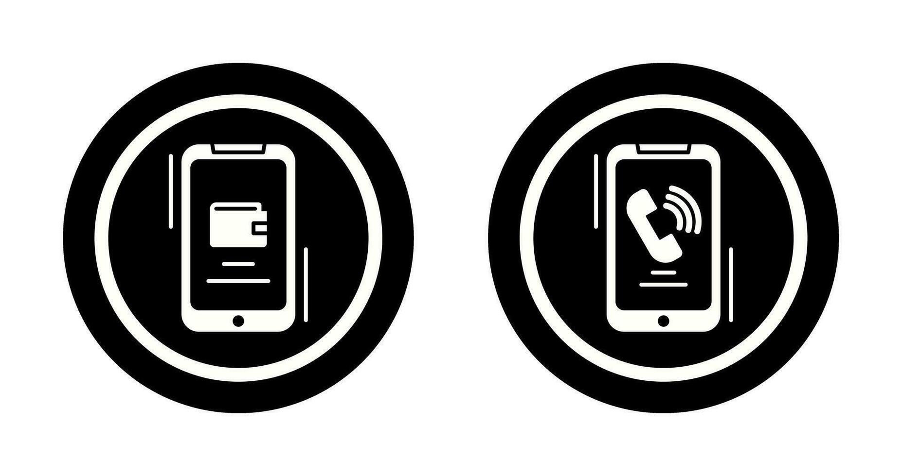 E wallet and Incoming Call Icon vector