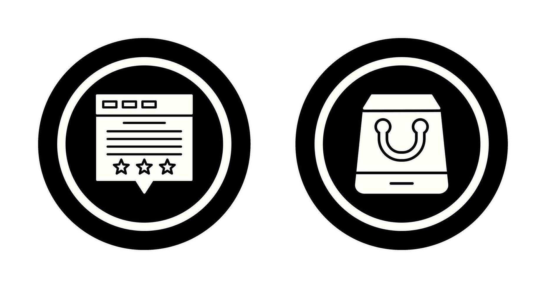 Review and Shopping Bag Icon vector